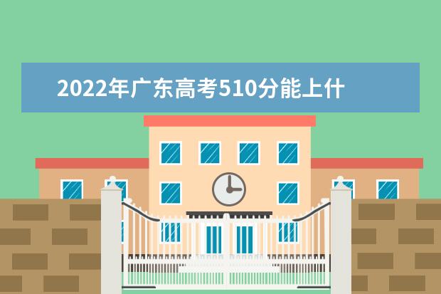 2022年广东高考510分能上什么大学？