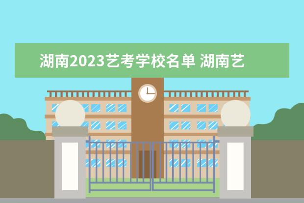 湖南2023艺考学校名单 湖南艺考学校排名