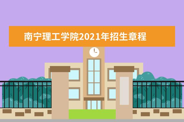 南宁理工学院2021年招生章程  怎样