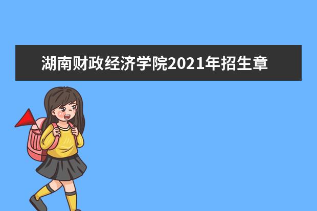 湖南财政经济学院2021年招生章程  怎样