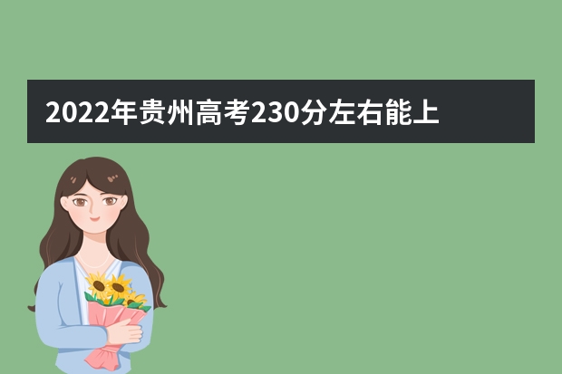 2022年贵州高考230分左右能上什么样的大学