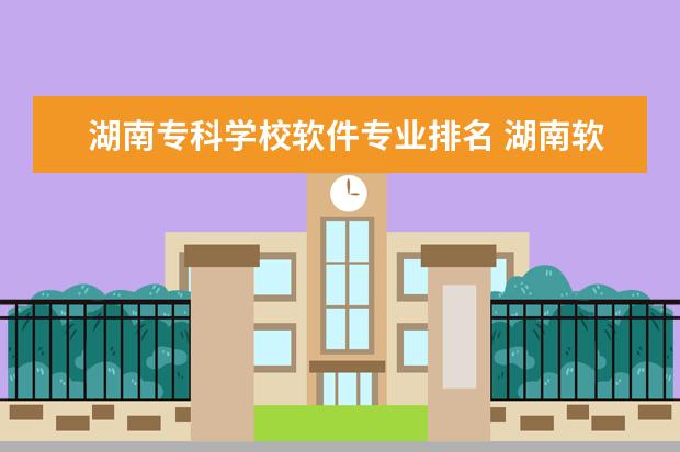 湖南专科学校软件专业排名 湖南软件职业技术大学排名