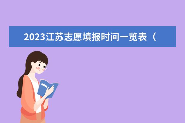 2023江苏志愿填报时间一览表（江苏高考平行志愿填报草表 附填报流程及指南）